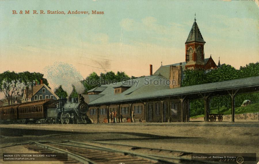 Postcard: Boston & Maine Railroad Station, Andover, Massachusetts